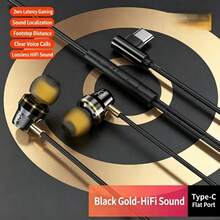 Gaming Headset With L-Shaped Plug, Convenient Use, Cool Color, Metal Ear Shell, Premium Texture, Suitable For Music, Learning, Work, Leisure And Multiple Occasions, With Microphone, Great Gift - View 9
