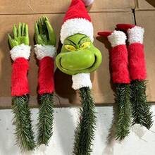 The Grinch The Grinch 1 Set Christmas Tree Topper Decor, Green Monster Head Arms Legs Set, Poseable Christmas Tree Ornament For Xmas Tree Party Holiday Home Decoration - Cartoon - View 3