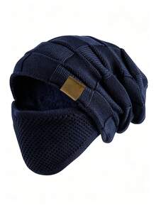 Set Topi dan Masker Wajah Musim Dingin Anti Dingin 2 Potong Unisex – Penutup Tali Serut Elastis, Ringan dan Hangat; Cocok untuk Bersepeda, Ski, dan Olahraga Luar Ruangan; Topi Warna Polos, Topi Musim Dingin Hangat dengan Lapisan Anti Angin dan Penghangat Telinga. - MultiWarna - View 12