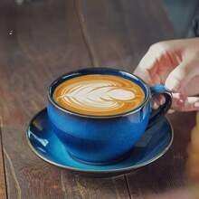Classic Ceramic 2pcs Coffee Cup & Saucer Set, Vintage Color Series, Suitable For Home Or Cafe, Dishwasher, Microwave, Oven, Refrigerator - Multicolor - View 7
