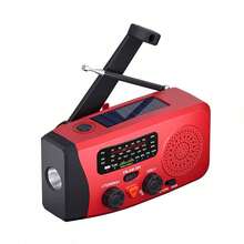 Radio generador de manivela, radio de emergencia con energía solar, linterna, radio multibanda FM - Ver 7