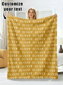 1pc Customized Photo Blanket, Personalized Flannel Blanket With Photo And Text, Office Nap Blanket, Comfortable Blanket, Mother's Day, Father's Day Gift For Parents, Bedding Blanket, Bed Customized Blanket, Customized Text Blanket, Personalized Home Blanket - Multicolor - View 29