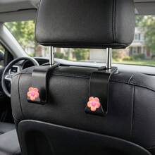 2pcs Flower Car Seat Back Hooks, Hidden Backseat Hooks, Multifunctional Creative Small Hooks, Women's Car Interior Accessories - A - View 1
