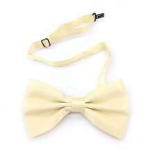 1pc Men's Fashion Solid Color Encrypted Bowknot - Beige - View 7