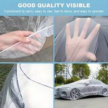 New Full Coverage Car Cover, All-Season Waterproof & Dustproof, Snug Fit Design For Full Vehicle Protection, UV Resistant, Rain & Dust Protection, No Washing Required, Portable Temporary Full Car Protection Cover, Garage Dust Protection Cover. Comprehensive Protection For Your Car From Rain & Dust/Portable Design - White - View 5