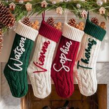 Sulaman Stempel, Kit Kaus Kaki Natal Sulaman, Tempel dan Jahit Nama, Pola Sulaman Tangan DIY Natal, Kaus Kaki Hadiah Natal Jahitan Tangan - Aneka warna 3 - View 2