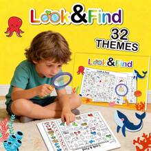 32-Page Treasure Hunt Coloring Activity Book, Hidden Picture Puzzle Training Focus And Observation Skills, Fine Motor And Writing Practice, Christmas And Easter Gift - Multicolor - View 3