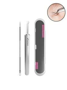 High Precision Ultra-Sharp Cell Tweezers - Stainless Steel Firm Grip Blackhead, Peach Fuzz, Acne, Facial Fine Hair, Long Needle, Debris And Ingrown Hair Removal Beauty Tweezers, Durable And Rust-Resistant, 3 Different Pinzas, Daily Skincare, Facial Cleansing, Storage Box, Organizer Box - Multicolor - View 12