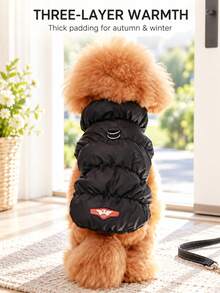 Three-Layer Warm Dog Jacket For Small And Medium Dogs, Autumn And Winter Pet Coat For Poodles, Bichons And Yorkshire Terriers, Everyday Cold-Weather Clothing In 8 Color Options - Black - View 5