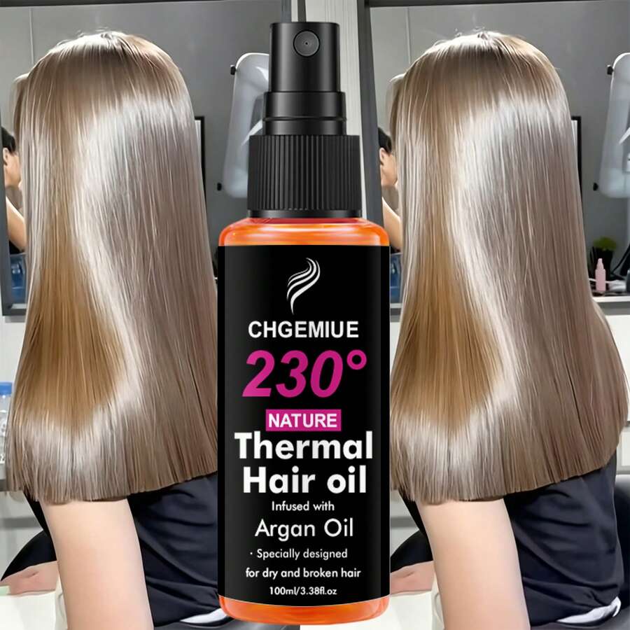 Semprotan Minyak Rambut Termal 230℃, Serum Rambut Pelindung Panas Minyak Argan, Semprotan Pelindung Panas Tanpa Bilas untuk Rambut Kering dan Rusak, 100ml - Pakaian formal - View 1