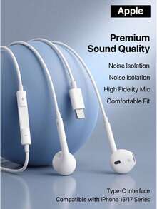 Apple EarPods, earphone berkabel dengan berbagai pilihan antarmuka: USB-C/Lightning/3.5mm. Kompatibel dengan iPhone/Android/Tablet/PC. Kontrol terintegrasi dengan mikrofon. Desain semi-in-ear. - View 12