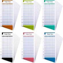 60pcs A6 Budget Planner Refill Pages, 6-Ring Binder Expense Tracking Inserts, Suitable For Cash Envelope System, Planner, Wallet-Style Budget Organizer, 6-Color Stationery Supplies - A6 - View 8