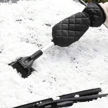 New Car Snow Scraper With Fleece Gloves, Telescopic Aluminum Alloy Ice And Frost Scraper Brush, Car Windshield Snow Brush - Snow Shovel + Gloves - View 13