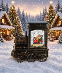 Tren Lampara Faro Navideño Con luz Musica Tormenta De Nieve - 1PC - Ver 10