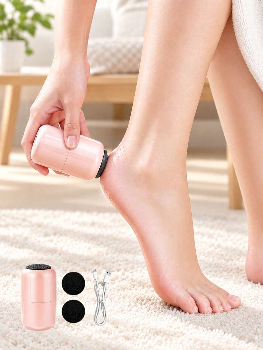 1件裝可充電式電動腳部繭皮去除器，便攜式足部護理工具，電動腳磨皮器，用於去除死皮，足跟與足底護理家用足部護理設備