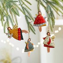 4pcs Christmas Decoration Angel Hanging Ornaments, Holiday Atmosphere, Handmade Texture, Cute Gift, Home Party, New Hot-Selling - Multi-color - View 5
