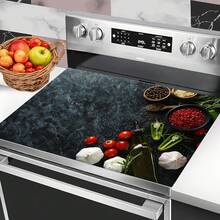 (Hot !!) 1pc 2D Kitchen Seasoning Pattern, Flat Stove Protector Mat And Non-Slip Heat-Resistant Rubber Stove Cover Mat Suitable For Induction Cooktop, Glass Stove And Multi-Functional Anti-Scratch Mat, Also Best Choice For Oven, Washing Machine, Dryer And Kitchen Decoration. - Multicolor - View 2