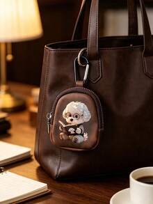 Cute Puppy Flower Pattern Zipper Key Bag, Multi-Functional Key Bag For Both Men And Women, Zipper Key Storage Bag, Portable Compact Key Bag, Multi-Slot Mini Bag, Can Store Keys, ID Cards, Bank Cards, Earphones, Etc., Ideal Choice For Birthday, Christmas, Thanksgiving - Multicolor - View 9