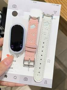 Ml Watch Band New Cute Cat Design For Xiaomi Band 10/9/8, Premium Synthetic Leather Replacement Strap, Quick Release Design, Suitable For All Seasons - White Powder - View 7