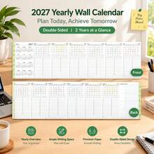 إدراجات مخطط سنوي A6 / A7 2027 مطوية 7 مرات، صفحة نظرة عامة سنوية كاملة بتصميم بسيط، متعقب جدول قابل للطي والحمل، أوراق إعادة ملء لمخطط الحلقة، قرطاسية إدارة الوقت للتدوين - مستطيل - مشاهدة 7