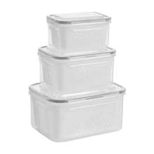 Virellio Refrigerator Vegetable Fruit Storage Containers Grey With Drain Basket Stackable Kitchen Organiser Bin For Meal Prep - Grey - View 6