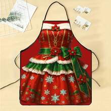 1 buah Celemek Cetak 3D Natal, Pola Santa, Kurcaci, Peri, Celemek Dapur untuk Memasak dan Memanggang, Celemek Kostum Pesta Meriah yang Lucu, Celemek Hadiah Liburan Ukuran Unisex - MultiWarna - View 4