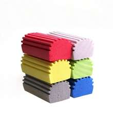 1/2pcs Absorbent Sponge Cleaning Brush, Wavy Sponge Material, Suitable For Curtains, Glass, Blinds, Mirrors, Window Gaps, Baseboards And Other Surfaces, Practical Tool For Home Cleaning, Suitable For Kitchen And Bathroom Scenarios, Soft Material, Easy To Clean - Multi-color 1 - View 3