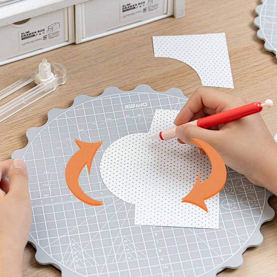 1pc Creative New Rotatable Round Cutting Mat Suitable For DIY Handmade Model Assembly Crafting Carving Works Non-Slip 360 Degree Rotating Base - Rotating Cutting Mat - View 1