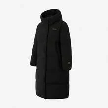 Adidas Women's Long Down Jacket, Winter Knee-Length Loose Fit 600 Fill Power Warm Down Coat KC2169 - Black - View 9