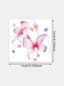 1pc Temporary Tattoo, Pink Purple Gradient Watercolor Lily Pattern, Realistic Fake Tattoo Design, Suitable For Daily, Bachelorette Party Favors, Music Festival, Game, Graduation Gift, Lasts 3-5 Days - Multicolor - View 2