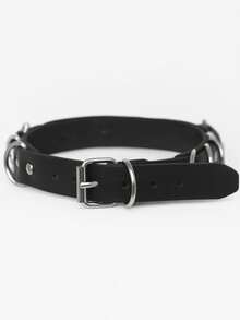 1pc Women's Punk D-Ring Decor Choker Suitable For Halloween And Daily Wear - Black - View 4