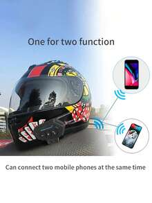BT12 Wireless 5.0 Motorcycle Helmet Headset 500mAh Motorcycle Headset Wireless Earphones Hands-Free Calling Music Playback - BT-12 - View 4