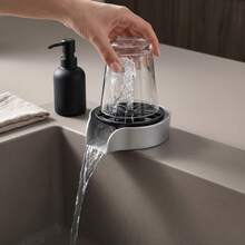 Silver ABS 304 Stainless Steel Rotating Cup Washer 2 In 1 Sink Mounted Glass Cleaner For Kitchen Bar - Silver - View 1