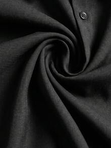 glestore Men's Vintage "Old Money Style" Short Sleeve/Long Sleeve Shirt, Casual Versatile, Commute First Choice, Suitable For Autumn/Winter Wear - Black - View 7