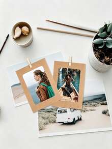 30 Brown Paper Photo Frames, Wall-Mounted Photo Display Frames Suitable For 4x6 Inch Photos, Ideal For Home Wall Decoration, School, And Office Decoration - Regular Model - View 4