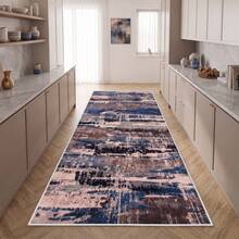 Washable Modern Minimalist Patterned Area Rug – Scandinavian Geometric Design, Contemporary Washable Carpet For Living Room, Bedroom & Home Decor - Camel - View 2