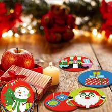 Best-Selling Christmas Style, Colorful Christmas Element Pattern Design PET Non-Slip Waterproof Coasters, Table Protector, Christmas Dinner Decoration, Holiday Party Home Kitchen Decor, Christmas Gift For Friends And Family - PET Coaster LDX2822 - View 8