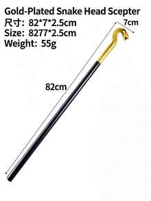 Halloween Party Stage Performance Prop Pharaoh Snake Staff King Scepter Wizard Magic Wand Magician Staff Bronze Color Cosplay Costume - Multicolor - View 10
