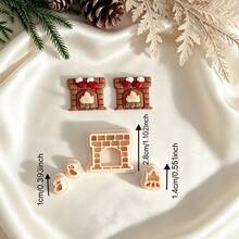 Christmas Polymer Clay Cutter Embosser, Christmas Fireplace Flame And Christmas Stocking Shaped Clay Mold Set, Christmas Tree, Bear Shaped Christmas Atmosphere Earring Making Tools, Soft Clay Jewelry Making Molds - Apricot - View 7