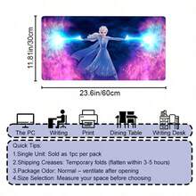 Disney Frozen Large Extended Mouse Pad Featuring Winter Castle Scene And Character Graphic Print, Full Desk Coverage Mat For Keyboard And Mouse Area, Smooth Fabric Top With Rounded Edges, Secure Rubber Base Design - View 12