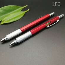 1pc 6-In-1 Heavy Duty Multi-Function Pen - Waterproof, Retractable, Metal Construction, Equipped With Neutral Pen Tip, Ballpoint Pen, Ruler, Stylus, Level, Screwdriver - Perfect Gift For Men And Fathers - 6-in-1 - View 12