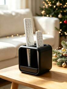1pc 2-Hole Hollow Remote Control Holder, Remote Control Storage Box, Decorative Storage, Other Storage Racks, Plastic Storage Box, Suitable For TV, DVD, Blu-Ray Player, Game Console, Living Room, Bedroom Media Organization, Decorative Ornament, Storage, Home Decor, Holiday Party Supplies, Halloween, Christmas, New Year, Housewarming Gift, Gift For Friends, Game Enthusiasts - Multicolor - View 4