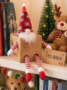2pcs Christmas Elf Arrival Box Set, Paper Gift Box & "I'm Back" Place Card Only, Christmas Fairy Arrival Decoration, Holiday Surprise Box, Christmas Eve Activity Prop, Mantel Tabletop Home Party Decor, Doll Not Included - Multicolor - View 8