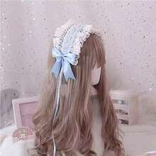 Lolita Lace Bow Headband, Sweet Gothic Style Long Ribbon Hair Accessory, Kawaii Y2K Women's Party Headpiece - Multicolor - View 6