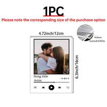 1PC Personalized Song Photo Print Customized Acrylic, Custom Song Photo Print, Scannable Music Art Customized Acrylic, Customized Acrylic Valentines Gifts, Bedroom Decor, Living Room Decor - Multicolor - View 12