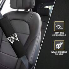 1/2 buah Bantalan Bahu Sabuk Pengaman Mobil Motif Kupu-kupu, Kompatibel Sepanjang Musim, Meredakan Tekanan Sabuk Pengaman untuk Melindungi Bahu, Dapat Digunakan Sebagai Dekorasi Interior Mobil atau Aksesori Ransel Perjalanan, Aksesori Multifungsi Bernilai Tinggi - Bantalan bahu dengan motif kupu-kupu yang indah - View 4