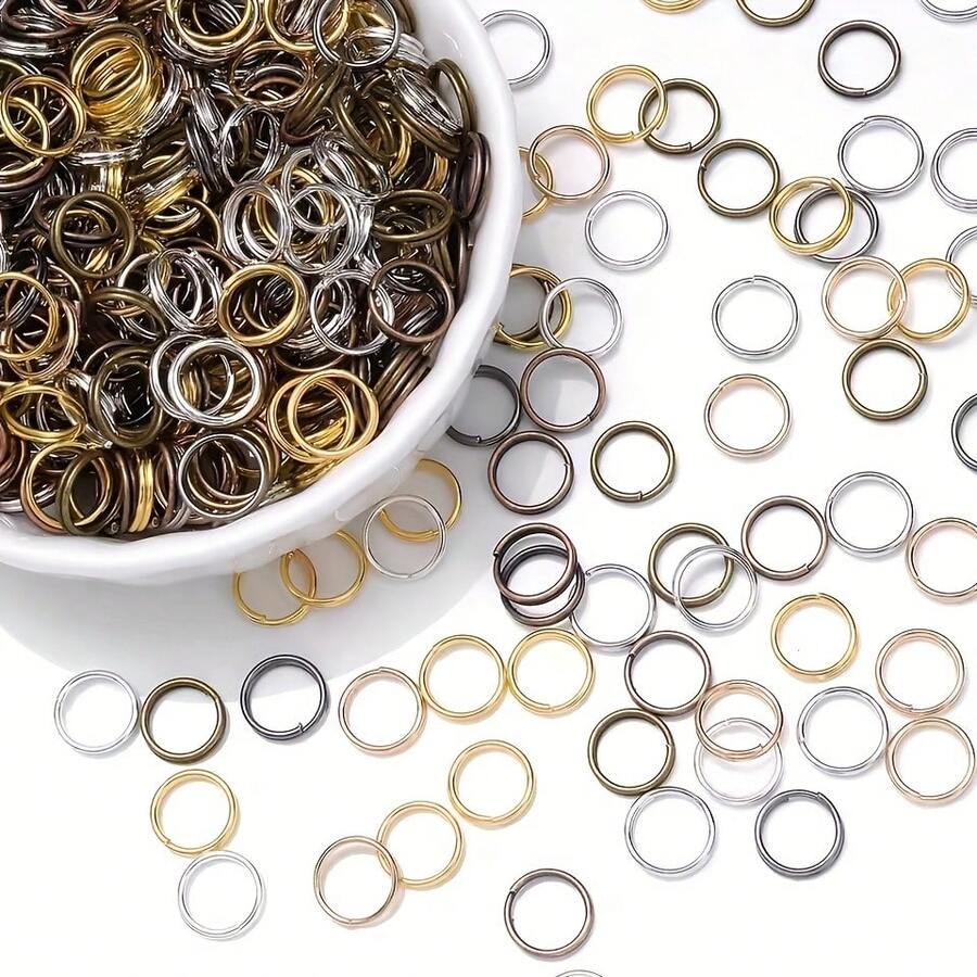 118pcs Double Layer Jump Rings Key Rings, Used For Making Keychain Accessories DIY Handmade Craft Assembly Connection Rings, Jewelry Making Accessories, Bag Accessories, Pet Accessories, Handmade Beaded Chain, Pendant Earring Clasp, Spacer Bead Connector, Bag Keychain Clasp, Open Jump Ring, O-Ring Connector, Double Loop Keychain Connection Ring DIY Supplies - Double Hoop Earrings - View 1