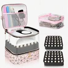 Nail Polish Storage Rack - Holds 60 Bottles (15ml - 0.5 Fl.Oz), Nail Polish Storage Rack With Tool Storage Bag, Double Layer Nail Polish And Nail Dryer Storage Rack - Black - View 8