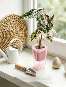 Small Pink Self-Watering Planter , Suitable For Indoor Plants, Transparent Seedling Cups, Tissue Culture Acclimatization Kit - Multicolor - View 6