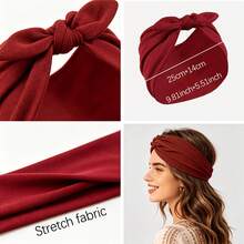 Women's Wide Bow Headband – Stretchy, Knotted, African-Style Headwrap – Non-Slip Elastic Hairband (1-Pack) - Multicolor - View 4
